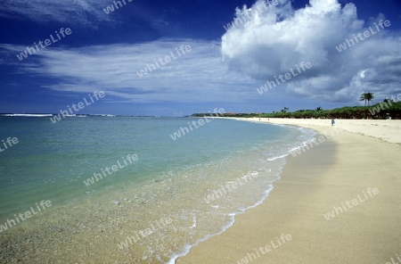 Ein Strand in Nusa Dua im Sueden der Insel Bali in Indonesien in Suedostasien.