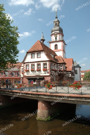 M?mling und Kirche in Erbach