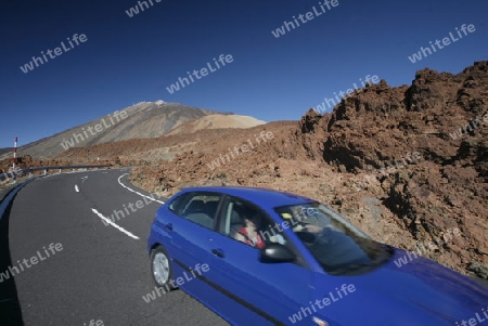 The Volcano Teide on the Island of Tenerife on the Islands of Canary Islands of Spain in the Atlantic.  