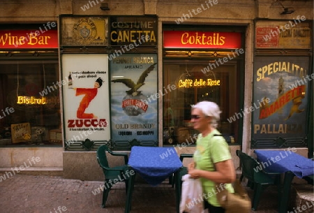 a Bar in the old town of Pallanza near to Verbania on the Lago maggiore in the Lombardia  in north Italy. 