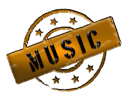 MUSIC - Zeichen, Symbol im Retro Stil fuer Praesentationen, Prospekte, Internet, ...