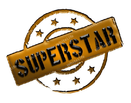 Sign, symbol, stamp or icon for your presentation, for websites and many more named SUPERSTAR
