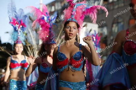 the carneval in the city of Las Palmas on the Island Gran Canary on the Canary Island of Spain in the Atlantic Ocean. 