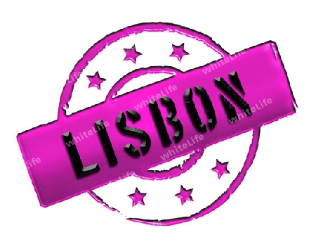 Sign and stamp for your presentation, for websites and many more named Lisbon