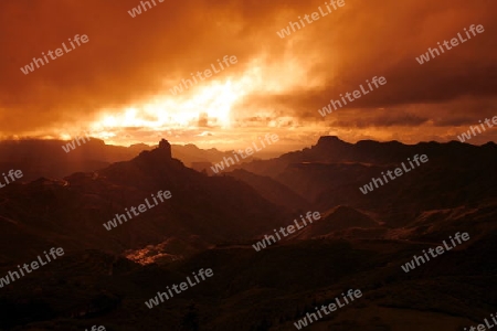 The mountain Village of  Tejeda in the centre of the Canary Island of Spain in the Atlantic ocean.