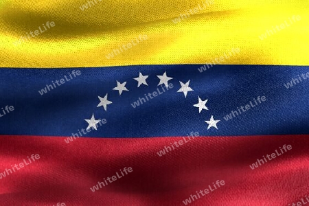 3D-Illustration of a Venezuela flag - realistic waving fabric flag.