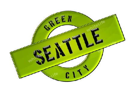 GREEN CITY SEATTLE - Zeichen, Symbol, Banner fuer Prospekte, Flyer, Internet, ...