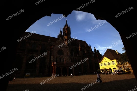  the old town of Freiburg im Breisgau in the Blackforest in the south of Germany in Europe.