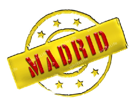 Sign and stamp for your presentation, for websites and many more named Madrid