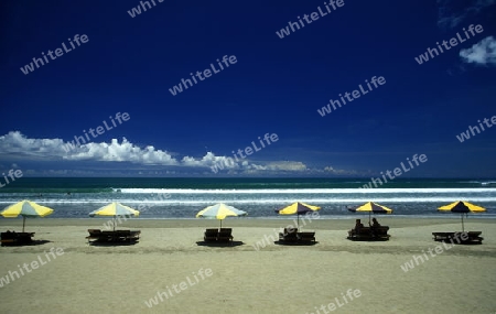 Ein Strand in Nusa Dua im Sueden der Insel Bali in Indonesien in Suedostasien.