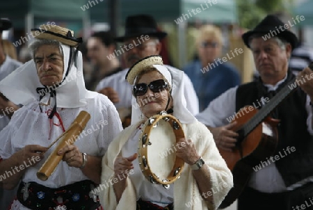 a traditional Dance in the old town of Teguise on the Island of Lanzarote on the Canary Islands of Spain in the Atlantic Ocean. on the Island of Lanzarote on the Canary Islands of Spain in the Atlantic Ocean.
