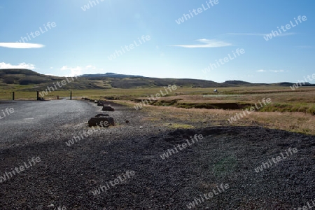 Der S?dwesten Islands, Reykjanes Halbinsel s?dlich von Reykjavik, Parkplatz zur "Blauen Lagune"