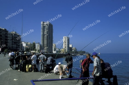 The city centre of Beirut on the coast in lebanon in the middle east.