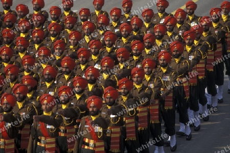 the parade at the national day in the City of New Delhi in India.