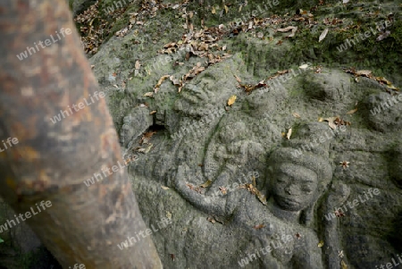 The Tempel Ruin of  Kbal Spean 50 Km northeast of in the Temple City of Angkor near the City of Siem Riep in the west of Cambodia.