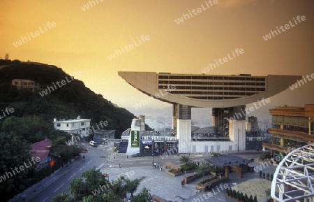 The Peak Tram Station on the Peak in Hong Kong in the south of China in Asia.