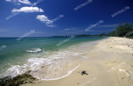 the beach at the coast of the Town of Sihanoukville in cambodia in southeastasia. 