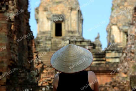 The Temple of  Pre Rup in the Temple City of Angkor near the City of Siem Riep in the west of Cambodia.