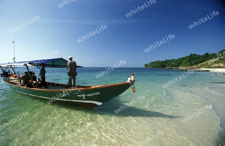 the beach at the coast of the Town of Sihanoukville in cambodia in southeastasia. 