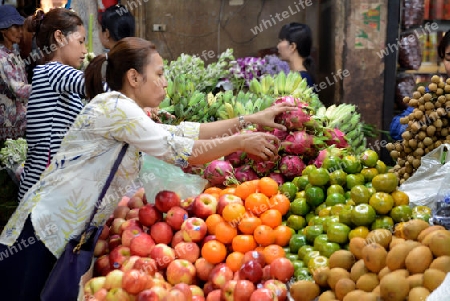 The Market in the old City of Siem Riep neat the Ankro Wat Temples in the west of Cambodia.