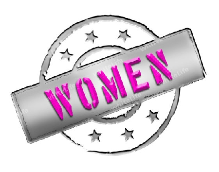 Sign, symbol, stamp or icon for your presentation, for websites and many more named WOMEN