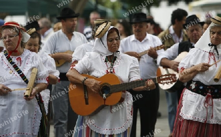 a traditional Dance in the old town of Teguise on the Island of Lanzarote on the Canary Islands of Spain in the Atlantic Ocean. on the Island of Lanzarote on the Canary Islands of Spain in the Atlantic Ocean.
