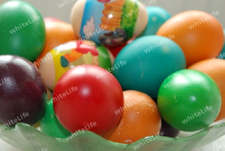 Colourful painted Easter eggs