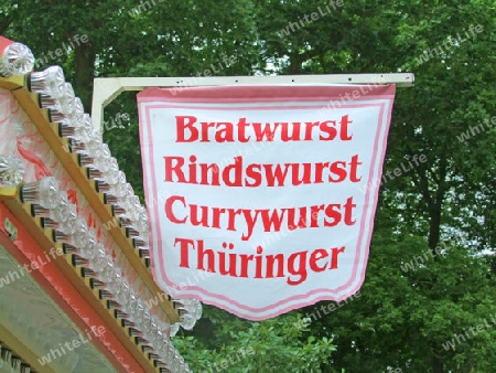 Hinweissschild auf einen Bratwurststand