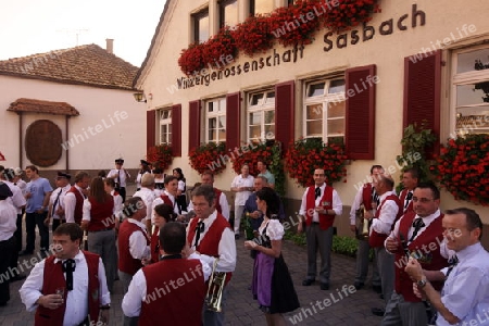  the old town of the villige  Sasbach in Kaiserstuhl in the Blackforest in the south of Germany in Europe.