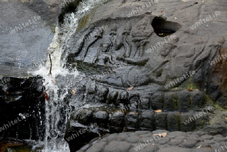 The Tempel Ruin of  Kbal Spean 50 Km northeast of in the Temple City of Angkor near the City of Siem Riep in the west of Cambodia.