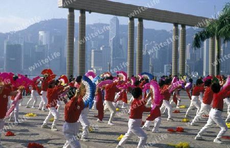 Traditional Women at the Chinese newyear in Hong Kong in the south of China in Asia.