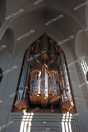 Hallgrimskirkja, Kirche in der n?rdlichsten Hauptstadt Europas, Innenansichten mit Orgel