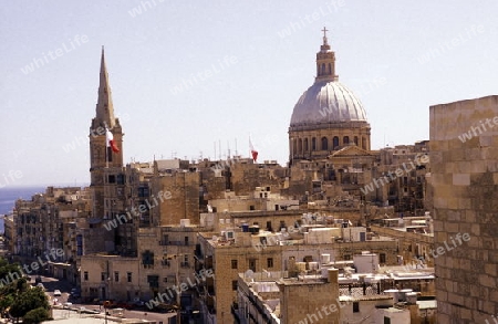 The St Paul Anglikan Cathedral at the Grand Harbour in the City of Valletta on Malta in Europe.