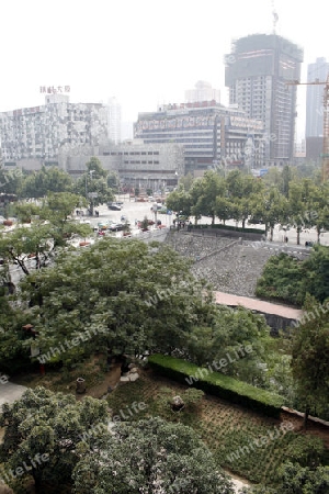 Altstadt von Xian, Blick ueber die Stadtmauer