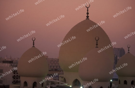 a mosque in the Moschee  an der Ali Ibn Talib road in the old town in the city of Dubai in the Arab Emirates in the Gulf of Arabia.