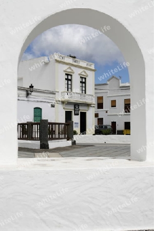 the village of Haria on the Island of Lanzarote on the Canary Islands of Spain in the Atlantic Ocean. on the Island of Lanzarote on the Canary Islands of Spain in the Atlantic Ocean.