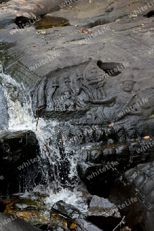 The Tempel Ruin of  Kbal Spean 50 Km northeast of in the Temple City of Angkor near the City of Siem Riep in the west of Cambodia.