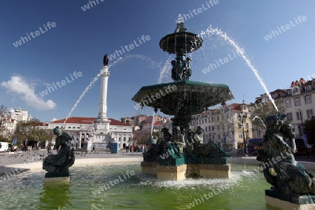 Europa, Westeuropa, EU, Euro, Portugal, Lissabon, Innenstadt, Platz, Praca Rossio, Rossio, National Theater,   (Urs Flueeler) 