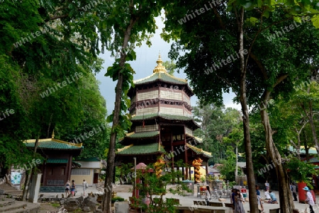 The Temple Wat Tham Seau outside the City centre of Krabi on the Andaman Sea in the south of Thailand. 