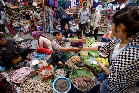 The Market in the old City of Siem Riep neat the Ankro Wat Temples in the west of Cambodia.