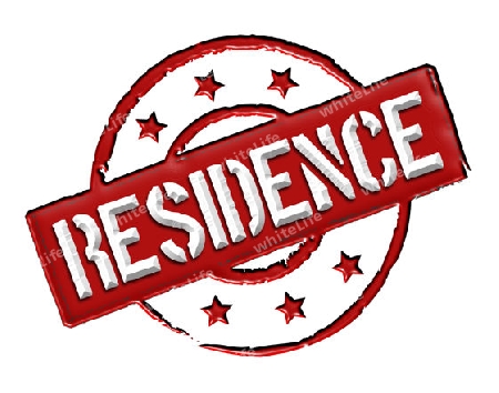 Sign and stamp named "RESIDENCE" for your presentation