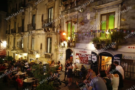 the city centre in the old Town of Catania in Sicily in south Italy in Europe.