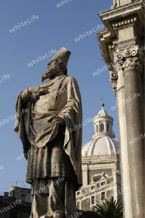 the Dom Sant Agata at the Piazza del Duomo in the old Town of Catania in Sicily in south Italy in Europe.