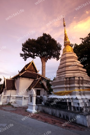 Die Architektur des Wat Chedi Luang Tempel in Chiang Mai im Norden von Thailand. 