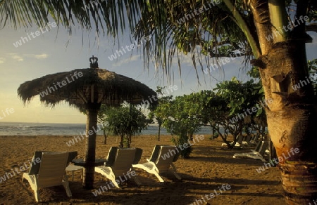 Ein Strand in Nusa Dua im Sueden der Insel Bali in Indonesien in Suedostasien.