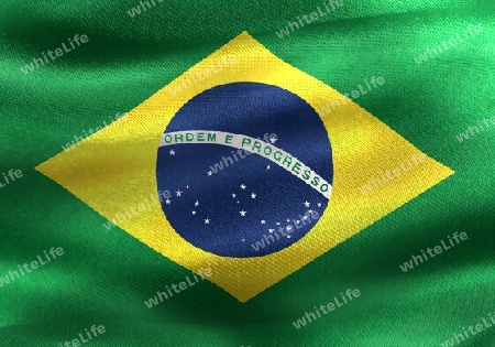 Brazil flag - realistic waving fabric flag