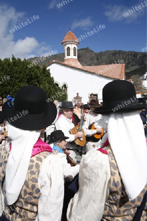 The traditional springfestival in the mountain Village of  Tejeda in the centre of the Canary Island of Spain in the Atlantic ocean.