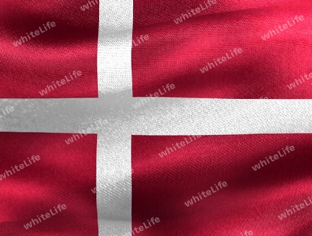 Denmark flag - realistic waving fabric flag