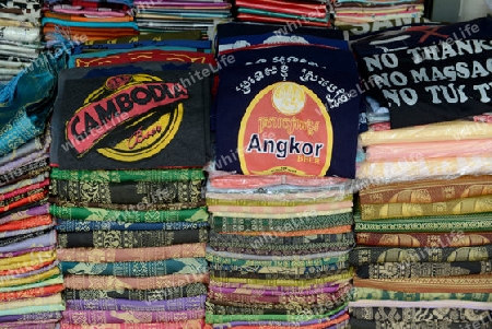 The Market in the old City of Siem Riep near the Ankor Wat Temples in the west of Cambodia.