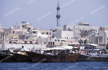 the old town in the city of Dubai in the Arab Emirates in the Gulf of Arabia.